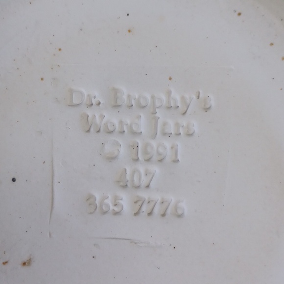 VINTAGE 1991 Dr. Brophy's Pottery Word Jar with Cork Lid - WISHES - Picture 13 of 13